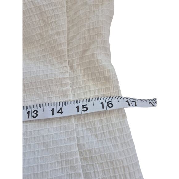 Ann Taylor Dress Size 8 Cream One Shoulder Shift Ruffle Lined Summer NWT - Picture 5 of 8